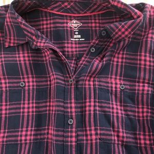 Pink and blue plaid womens long sleeve 2XL